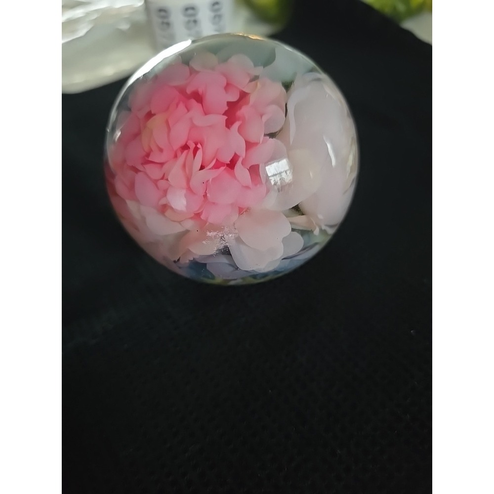 Resin Sphere With Flowers Multi Colored Gift‎ Decoration. 570